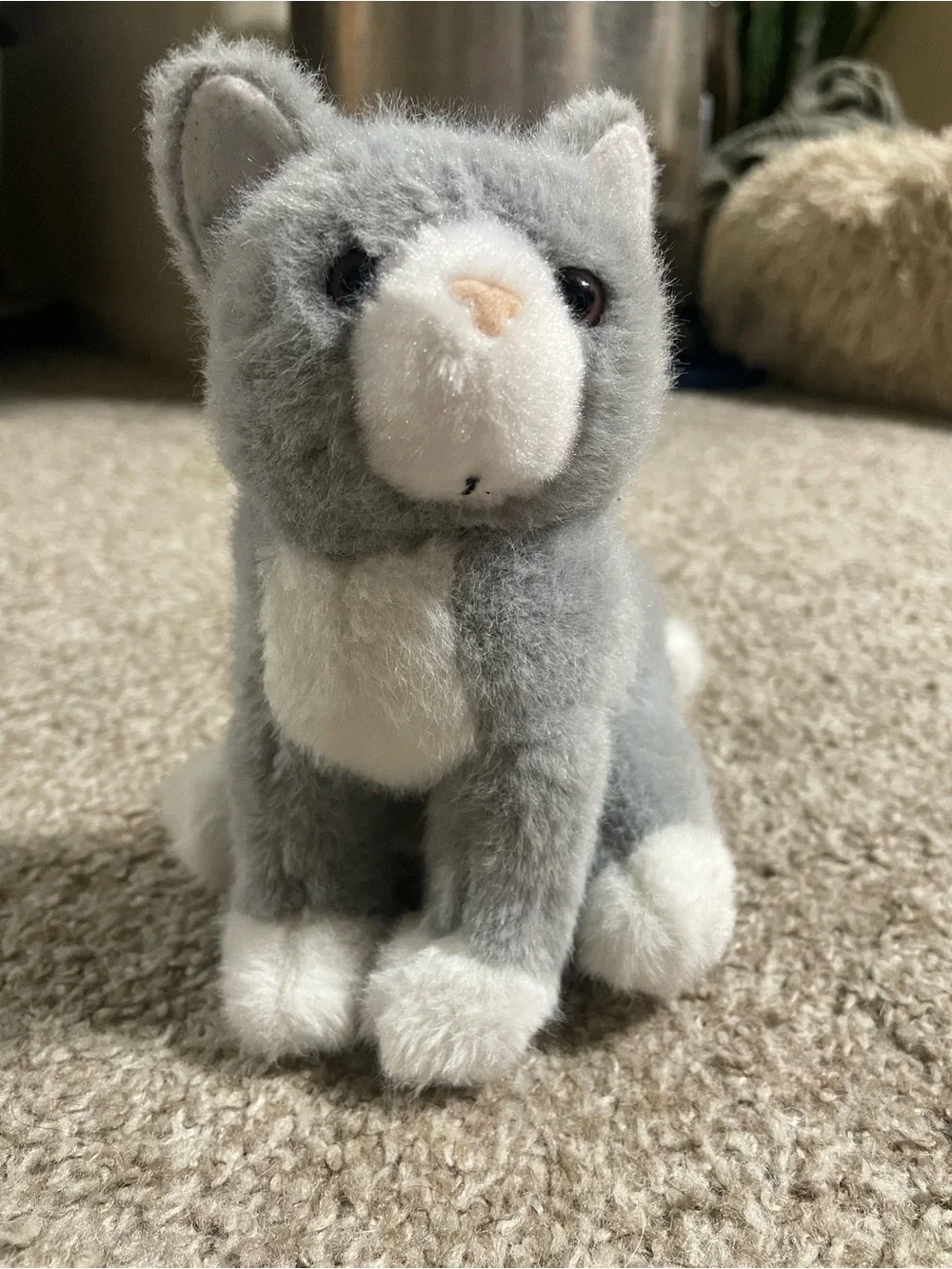 Douglas Cuddle Toys 6” Mini Gray Cat Plush Toy - No Collar